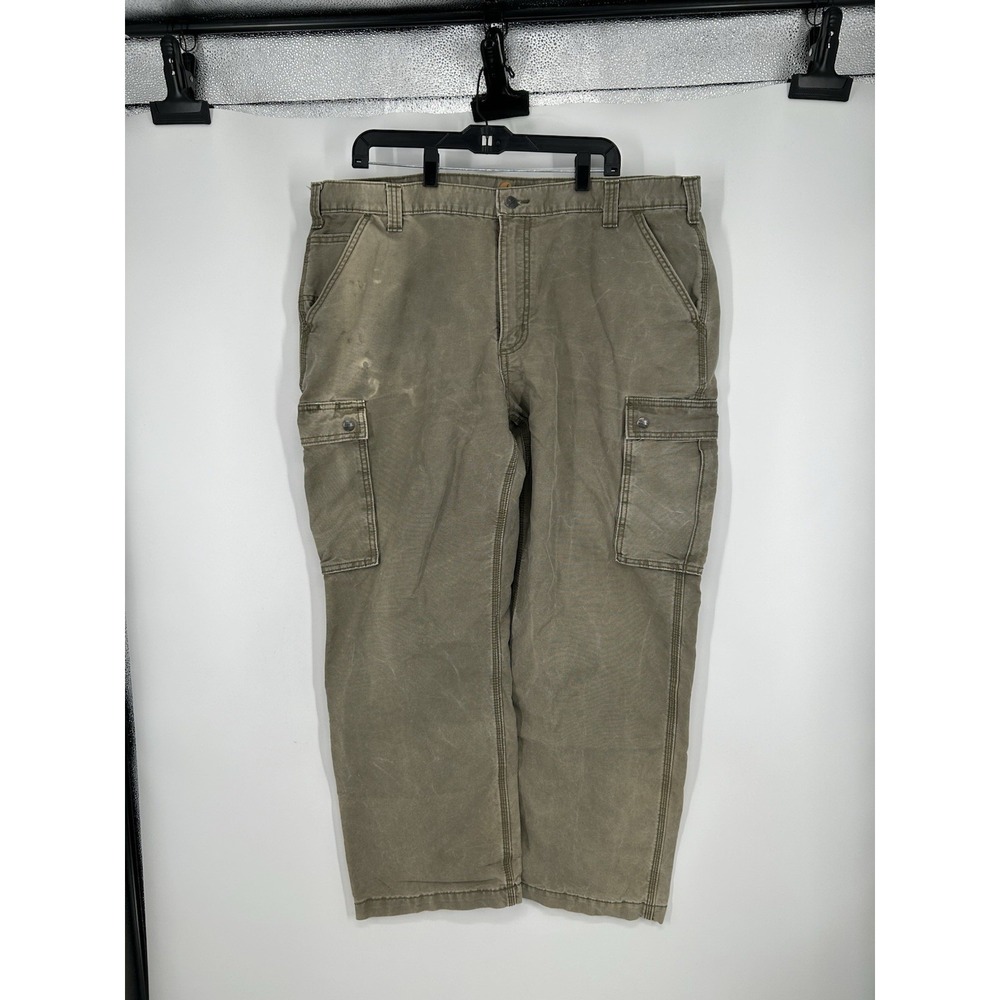 Carhartt Relaxed Fit Baggy Cargo Work Canvas Pants Moss‎ Green 100272 301 42x30
